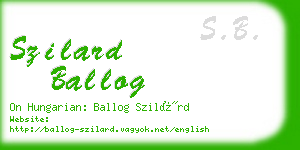 szilard ballog business card